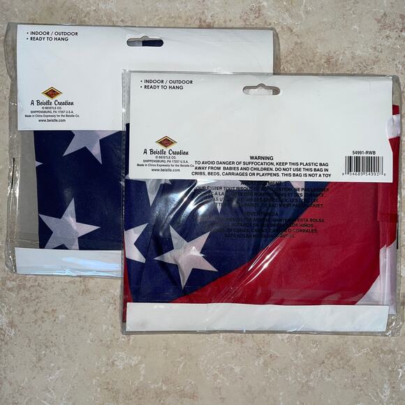 SET OF 2 JULY 4TH INDEPENDENCE DAY PATRIOTIC FABRIC 4' BUNTING - Picture 2 of 2